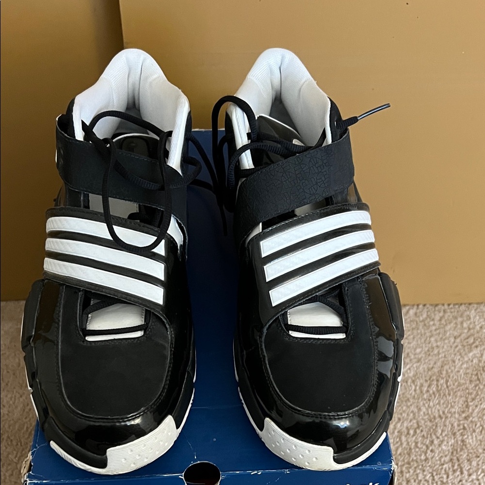 Men’s size 14  Black and White adidas shoes from 2007